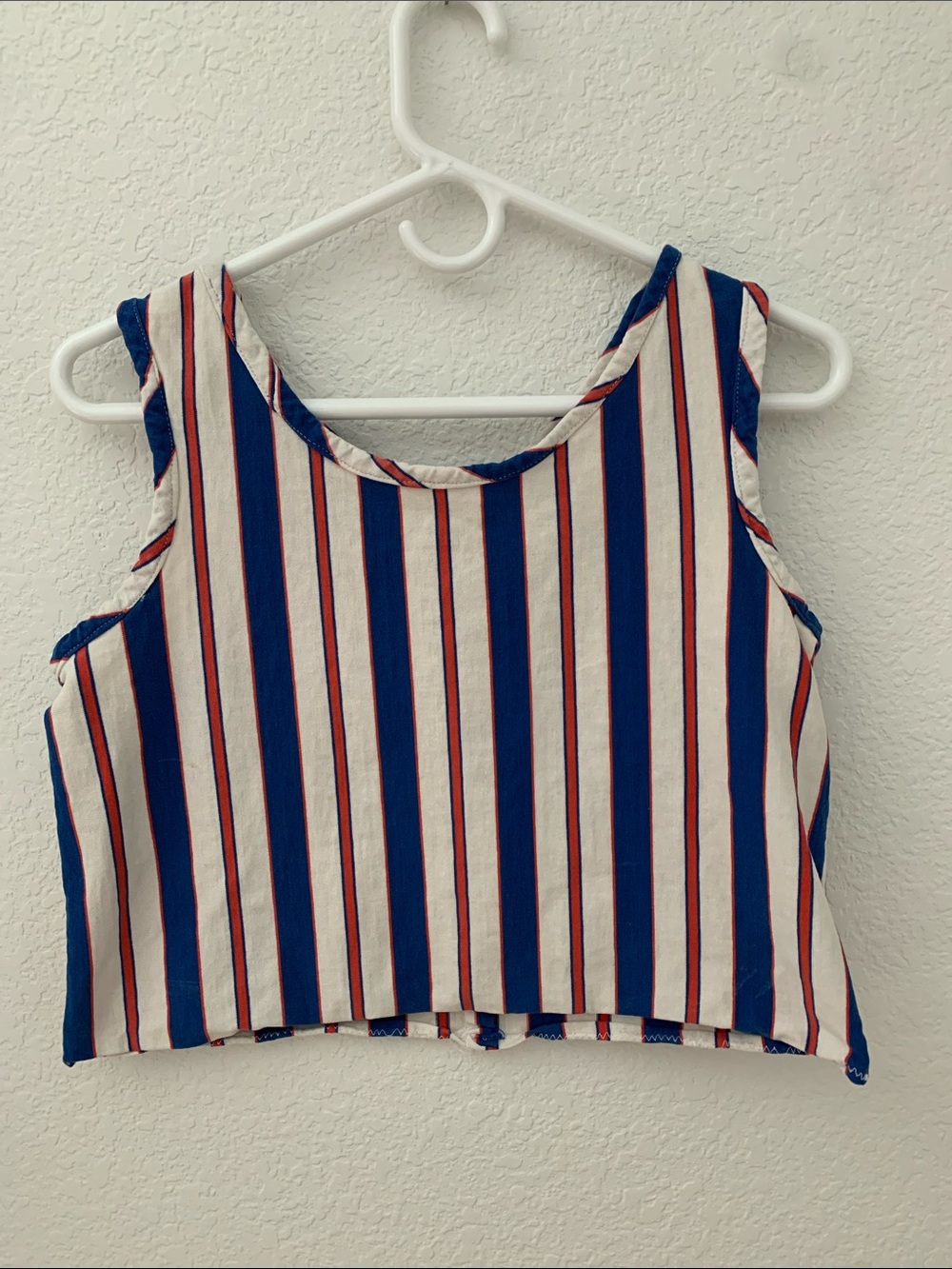 Vintage Red, White & Blue Striped Crop Top-no tags